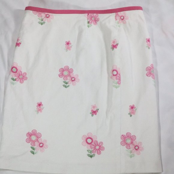 CYTHIA by CYNTHIA STEFFE Floral White/Pink Pencil Skirt Sz 12 - Picture 4 of 12